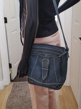 B.O.D by Rachael Finch Navy Blue Crossbody Bag with Buckle Accent